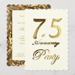 75e verjaardag jubileum goud ivoor elegant kaart