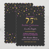 75e Verjaardag Jubileum Goud Roze Confetti Stippen Kaart (Voorkant / Achterkant)