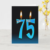 75e verjaardag kaarsen kaart (Gele Bloem)