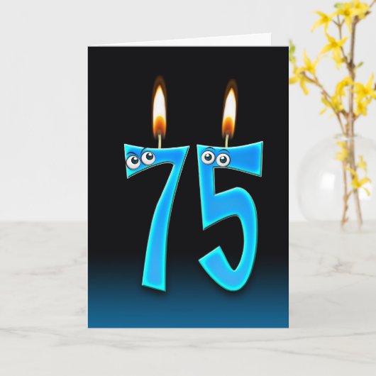 75e verjaardag kaarsen kaart (Gele Bloem)