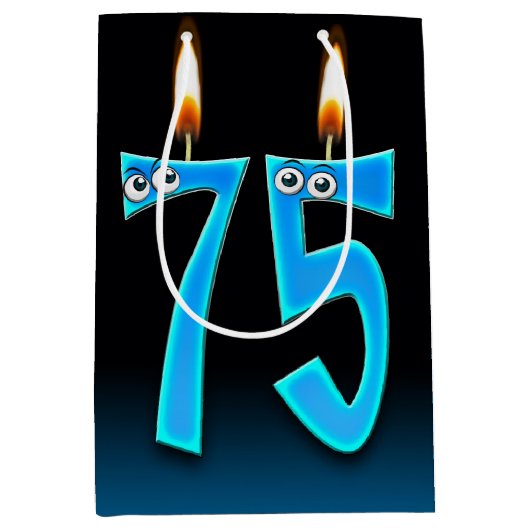 75e verjaardag kaarsen Middelgrote cadeau Medium Cadeauzakje (Voorkant)