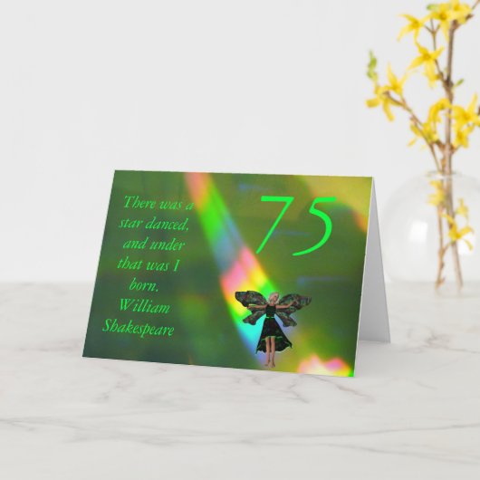 75e verjaardag kaart (Gele Bloem)