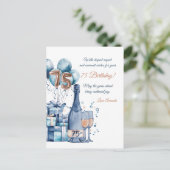 75e verjaardag Kaart gepersonaliseerd voor mannen (Staand voorkant)