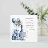 75e verjaardag Kaart gepersonaliseerd voor mannen (Staand voorkant)