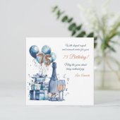 75e verjaardag Kaart gepersonaliseerd voor mannen (Staand voorkant)