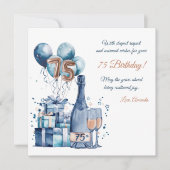 75e verjaardag Kaart gepersonaliseerd voor mannen (Voorkant)