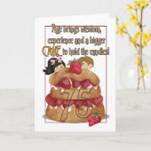 75e verjaardag Kaart - Humor - Taart (Gele Bloem)