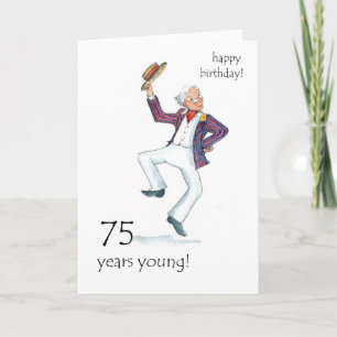 75e verjaardag Kaart - Man dansen!