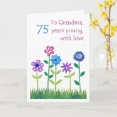 75e verjaardag Kaart voor een oma - Bloemen (Gele Bloem)