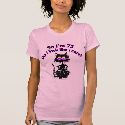75e verjaardag kat cadeautjes t-shirt (Voorkant)