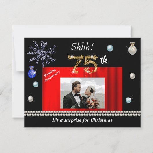 75e verjaardag Kerst Surprise Save the Date Kaart (Voorkant)