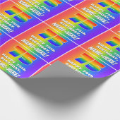 75e verjaardag: kleurrijk, vun regenboogpatroon #  cadeaupapier (Hoek)