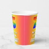 75e verjaardag: kleurrijk, vun regenboogpatroon #  papieren bekers (Rechts)