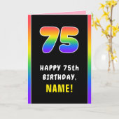 75e verjaardag: kleurrijke regenboog # 75, aangepa kaart (Gele Bloem)