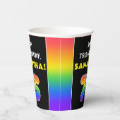 75e verjaardag: kleurrijke regenboog # 75, aangepa papieren bekers (Rechts)