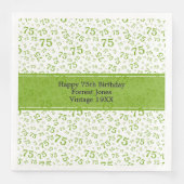75e Verjaardag Koel Nummer Patroon Blauw/Wit Servet (Voorkant)