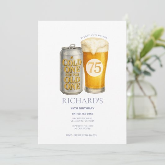 75e verjaardag koude voor de oude kaart (Staand voorkant)