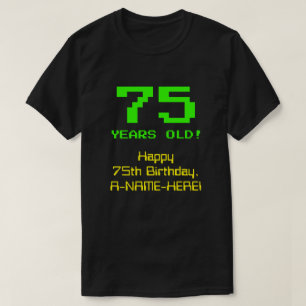 75e verjaardag: leuk, 8-bit look, nerdy / geeky "7 t-shirt