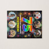 75e verjaardag: Leuke regenboog #, Aangepaste naam Legpuzzel (Horizontaal)