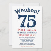 75e verjaardag Mannen marineblauw Kaart (Voorkant)