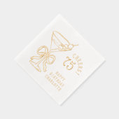 75e verjaardag Martini 75e gepersonaliseerd Folie Servetten (Rechts)