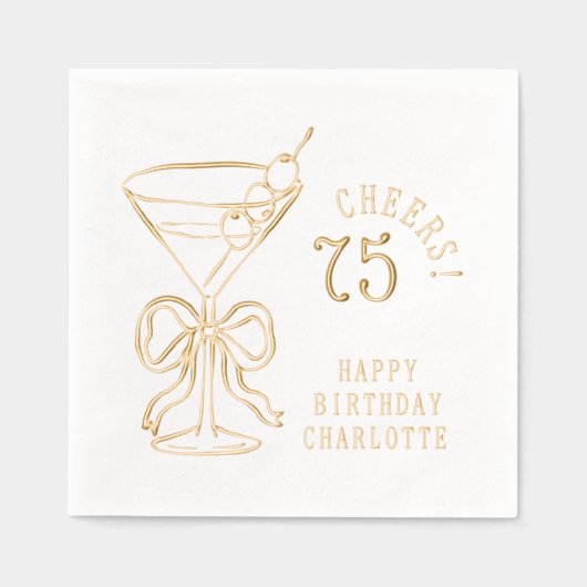 75e verjaardag Martini 75e gepersonaliseerd Folie Servetten (Voorkant)