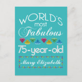 75e verjaardag meest verbluffend kleurrijk geem Tu Briefkaart (Voorkant)