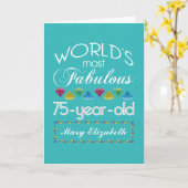 75e verjaardag meest verbluffend kleurrijk Gem Tur Kaart (Gele Bloem)