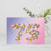 75e verjaardag, met bloembranen kaart (Staand voorkant)