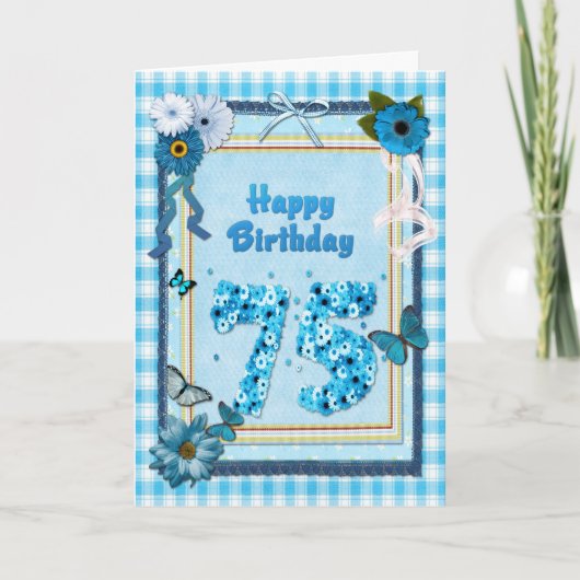 75e verjaardag met een scrapbook-effect kaart (Voorkant)