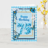 75e verjaardag met een scrapbook-effect kaart (Gele Bloem)