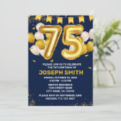 75e verjaardag Milestone Verjaardag Uitnodiging (Staand voorkant)