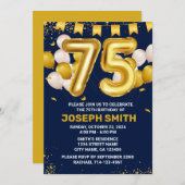 75e verjaardag Milestone Verjaardag Uitnodiging (Voorkant / Achterkant)