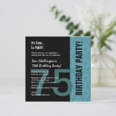 75e verjaardag Modern Aqua Black C847 Kaart (Staand voorkant)
