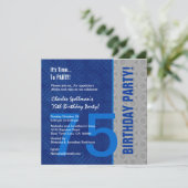 75e verjaardag Modern Blue en Silver S305 Kaart (Staand voorkant)