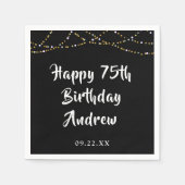 75e verjaardag Modern String Lights Zwart Servet (Voorkant)