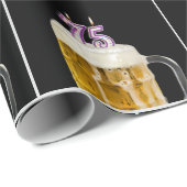 75e verjaardag Mok bier met kaarsen Cadeaupapier (Rol Hoek)