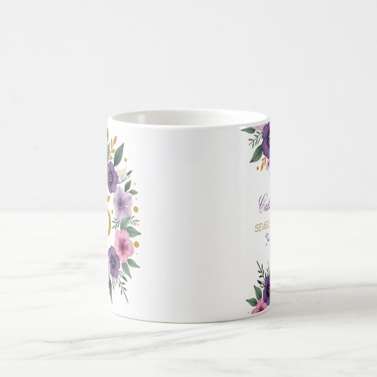 75e Verjaardag Mok – Bloemenkrans met gouden numme (Center)