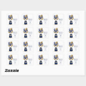 75e Verjaardag Navy Blue Balloon Cake Bedankt Vierkante Sticker (Vel)
