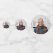 75e verjaardag Navy Blue Balloon Cake Confetti (Achterkanten)