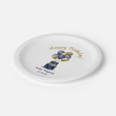 75e verjaardag Navy Blue Balloon Cake Papieren Bordje (Gekanteld)