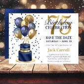 75e verjaardag Navy Blue Balloon Cake Save The Date