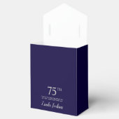 75e verjaardag Navy Blue Glitterende Dank Je Bedankdoosjes (Geopend)