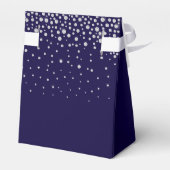75e verjaardag Navy Blue Glitterende Dank Je Bedankdoosjes (Achterkant)