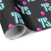 75e verjaardag Neon met ballon Cadeaupapier (Rol Hoek)