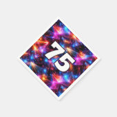 75e verjaardag Neon Polygoon Abstract  Servet (Hoek)