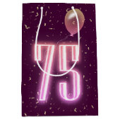 75e verjaardag Neon Sign en Confetti Medium Cadeauzakje (Voorkant)