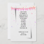 75e verjaardag Neon Sign On Black Invitation Kaart (Achterkant)