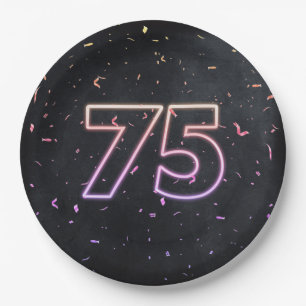 75e verjaardag Neon Sign on Black Paper Bord