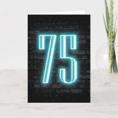 75e verjaardag Neon Sign on Brick Kaart (Voorkant)